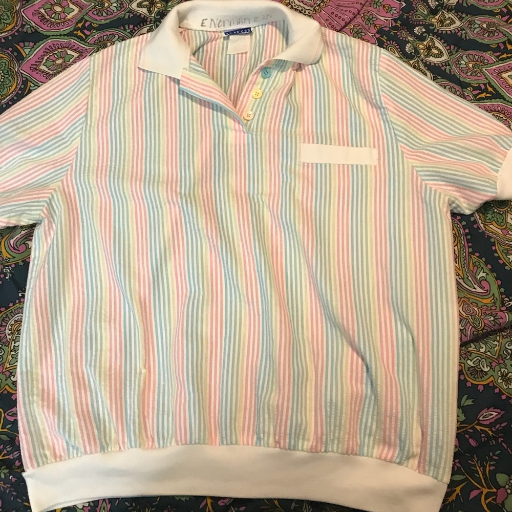 VINTAGE 80s PASTEL STRIPED SHIRT